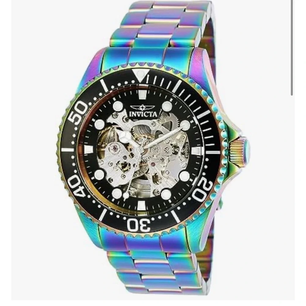 Invicta 25341 ProDiver Automatic Skeleton Dial Rainbow Stainless Steel Men Watch